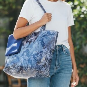 PINK Victoria's Secret Clear Floral Tote w/ Pouch